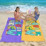 Serviette de plage en microfibre à séchage rapide personnalisée Cousin Crew Name Fantasy Gradient-Color Quick Dry Summer Vacation Birthday Gift for Kids Family Friends