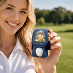 Personalisierte Multicolor Golf Elemente PU Leder Golfball Tasche mit Namen und Golf Tee Geburtstag Vatertag Geschenk für Golf-Enthusiasten