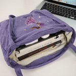 Personalizzato Cartoon nascita Flower Girl Grande Tote Bag in velluto a coste con nome Compleanno Damigella d'onore Proposta regalo per le donne Ragazze