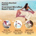 Gepersonaliseerd Doodle Art Huisdierportret Oversized Zachte Sneldrogende Strandhanddoek met Naam Verjaardag Zomer Reiscadeau voor Huisdierbezitters