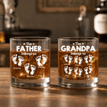 Verre à whisky Rock de 10 oz avec nom de famille et 1 à 6 noms Cadeau de fête des pères personnalisé