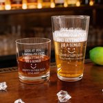 Personalized Look At You Landing My Mom and Getting Me as A Bonus 16 oz Pint Glass Father’s Day Birthday Gift for Bonus Dad Stepfather