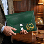 Personalized Scales of Justice Waterproof PU Leather A4 File Folder with Name Business Trip Essentials Office Birthday Gift for Office Worker Lawyer