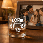 Verre à whisky Rock de 10 oz avec nom de famille et 1 à 6 noms Cadeau de fête des pères personnalisé