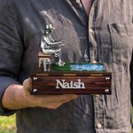 Personalised 3D Fishing Figurine with Name Office Desk Decoration Birthday Father's Day Gift for Fisherman Dad Man