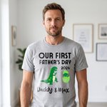 Personalised Our First Father's Day Together Father and Baby Matching Set 100% Cotton Shirt with Names Father's Day Gift for Baby New Dad