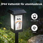 Personlig solcellslampa trädgård utomhus med foto och namn vacker minneslampa för husdjur hund och katt unik trädgårdsdekor