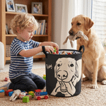 Panier à linge imperméable personnalisé avec photo d'animal de compagnie Portrait dessiné à la main Gribouille Cadeau d'anniversaire pour les amoureux de leur animal de compagnie