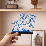 Personlig flerfarget Line Art Horse Desktop Plaque Ornament med navn Hjemmeinnredning Bursdag Jubileum Team Gave til kvinne Equestrian Horse Lover