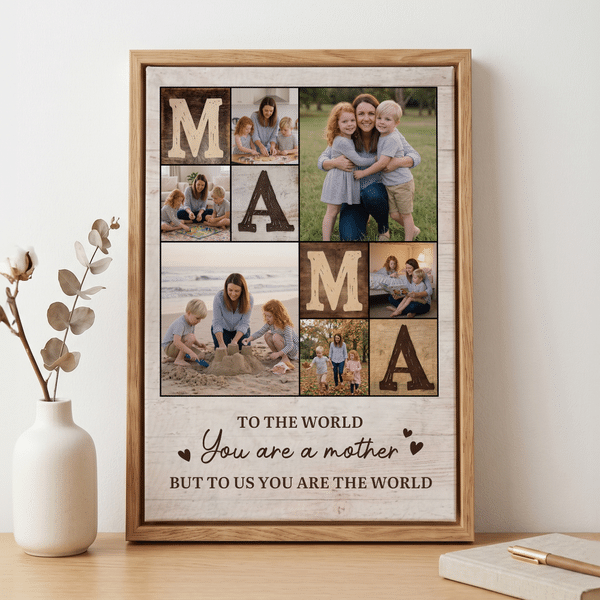 Gepersonaliseerde familie fotocollage moderne canvas afdrukken met tekst Home Decor Schip uit USA Vaderdag dagelijks cadeau voor familie Mamma Oma