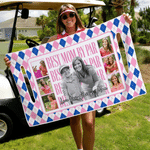 Personalised Multicolour Unique Photo Golf Cart Seat Cover with Name and Text Birthday Father's Day Gift for Golf Lover