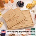 Personalized Engraved Name Bamboo Cutting Board with Juice Groove Ship from USA Housewarming Wedding Gift for Family Friend