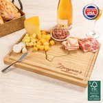 Personalized Engraved State Map Silhouette Heart Cutting Board with Juice Groove Ship from USA Long Distance Gift for Family Couple