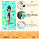 Personalized Colourful Gradient Cartoon Character Oversized Quick Dry Magnetic Beach Towel with Name Summer Vacation Gift for Family