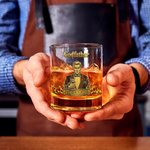 Personalised Godfather Character 10 oz Rock Whiskey Glass with Name Father's Day Birthday Anniversary Gift for Dad Granddad