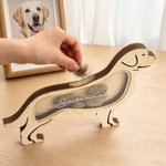 Personalized Pet Silhouette Shape Pet Fur Keepsake Wooden Box with Name Pet Loss Memorial Gift for Pet Owners