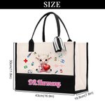 Personalised Cute Highland Cow Durable Makeup Bag Large Tote Bag with Text Nurses Day Birthday Gift for Nurse Doctor Student