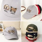 Personalizzato ricamato cane gatto ritratto 100% cotone regolabile berretto da baseball con i nomi Accessori per esterni Pet Party regalo di compleanno per i proprietari di animali domestici
