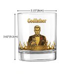 Personalised Godfather Character 10 oz Rock Whiskey Glass with Name Father's Day Birthday Anniversary Gift for Dad Granddad
