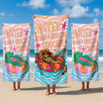 Personalized Cartoon Animals Soft Quick Dry Beach Towel with Name Summer Vacation Birthday Travel Beach Gift for Young Couples Women Besties