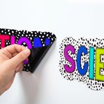 Imán de pizarra con letra de garabato multicolor personalizado con texto Herramienta de enseñanza interactiva diaria Regalo de vuelta al cole para profesores