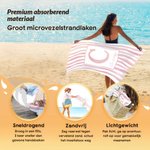 Gepersonaliseerde sneldrogende strandhanddoek met naam en initiaal in waterverf-streepdesign zomervakantie verjaardagscadeau voor vrouwen en vrienden