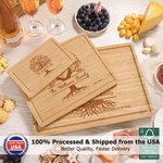 Personalized Family Life Tree 2-20 Names FSC Bamboo Cutting Board with Juice Groove Ship from USA Mother's Day Housewarming Gift for Family