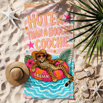 Personalized Cartoon Animals Soft Quick Dry Beach Towel with Name Summer Vacation Birthday Travel Beach Gift for Young Couples Women Besties