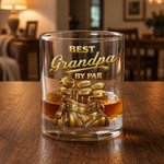 Verre à whisky de golf 10 oz avec noms et titres Utilisation quotidienne Cadeau de fête des pères Cadeau d'anniversaire pour papa grand-père
