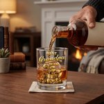 Verre à whisky de golf 10 oz avec noms et titres Utilisation quotidienne Cadeau de fête des pères Cadeau d'anniversaire pour papa grand-père