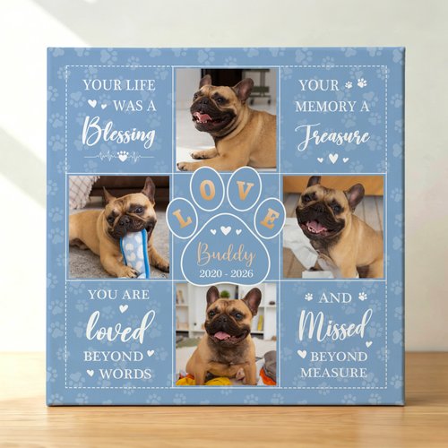 Pata de perro personalizada acuarela Foto Giclee Impresiones en lienzo Decoración del hogar Regalo conmemorativo para familia amante de las mascotas