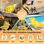 Gepersonaliseerd extra groot sneldrogend zacht strandlaken met madeliefjesprint en naam ideaal voor op reis strandfeest en verjaardagscadeau voor haar