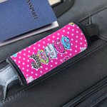 Personalised Retro Graffiti Checkerboard Polka Dots Luggage Handle Wrap with Name Set of 2 Travel Accessories Birthday Gift for Family Friends
