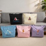 Personalised Embroidered Yoga Pose Large Capacity Yoga Mat Bag with Name Pilates Accessory Birthday Gift for Yoga Lovers