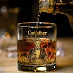 Personalised Godfather Character 10 oz Rock Whiskey Glass with Name Father's Day Birthday Anniversary Gift for Dad Granddad