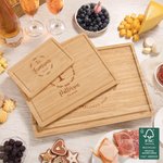 Personalized Monogram Initial Name Date  FSC Bamboo Engraved Charcuterie Cutting Board with Juice Groove Ship from USA Wedding Gift for Couple Family