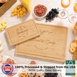 Personalized Monogram Initial Name Date  FSC Bamboo Engraved Charcuterie Cutting Board with Juice Groove Ship from USA Wedding Gift for Couple Family