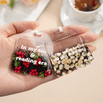 Personalized Birth Flower Teabag Bookmark with Text Bookish Accessory Birthday Reading Gift for Book Lovers Tea Drinkers Bookworms