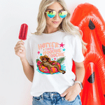 Personalised Hotter Than A Hoochie Coochie 100% Cotton T-shirt with Name Daily Wear Summer Gift for Friend