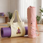 Personalised Embroidered Yoga Pose Large Capacity Yoga Mat Bag with Name Pilates Accessory Birthday Gift for Yoga Lovers