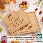 Personalized Mom Bear Cubs We Love You Design FSC Bamboo Charcuterie Cutting Board with Juice Groove Ship from USA Birthday Gift for Mom Grandma
