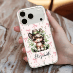 Personalised Horse Girl Birth Flower Phone Case for iPhone with Name Daily Use Birthday Gift for Family Friends Horse Lovers