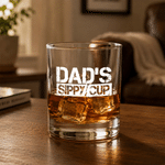 Personalized Sippy Cup Design 10 oz Rock Whisky Glass with Name Father's Day Anniversary Birthday Gift for Dad Husband Boyfriend