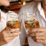 Personalized Anniversary Cruise 10 oz Durable Whiskey Glass with Name and Year Wedding Anniversary Cruise Vacation Gift for Couples