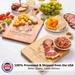 Personalized Our First Home Engraved Name Wooden Bamboo Reversible Charcuterie Cutting Board with Grip Ship from USA Wedding Gift for Family Couple