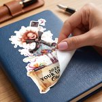 Gepersonaliseerde Cartoon Afgestudeerd Meisje Waterdichte Stickers met Naam en Jaar Gunst Etiket Viering Afstudeerfeest Decor voor 2026 Afgestudeerden