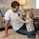 Personalisierte Abzeichen Initial Multicolor T-shirt Sweatshirt mit Namen Geburtstag Vatertag Geschenk für Mann
