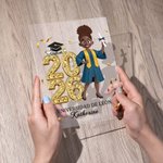 Placa de acrílico personalizada con personaje de dibujos animados nombre y año regalo y recuerdo de graduación para graduados