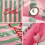 Diseño personalizado a rayas Bolsa de playa impermeable de gran capacidad con nombre bordado Uso en la piscina Regalo de despedida de soltera para chicas Mujeres
