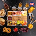 Personalized Engraved Initial Name Marble 11 Pcs Cutting Board Coaster Set with Ceramic Bowl Ship from USA Christmas Gift for Family Friend